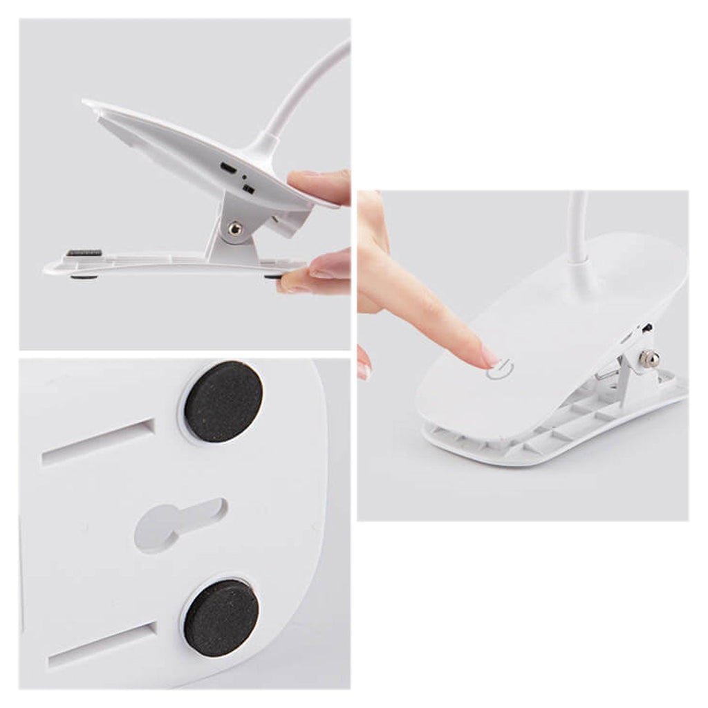 Foldable Round Rechargeable Clips Table Lamp