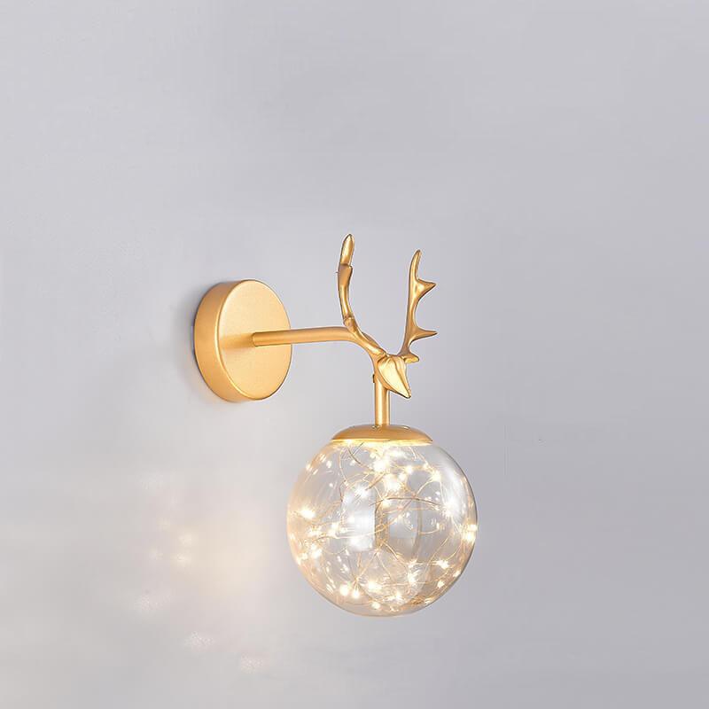 Antler Glass Ball Wall Lamp