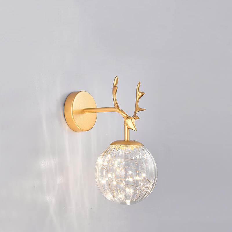 Antler Glass Ball Wall Lamp