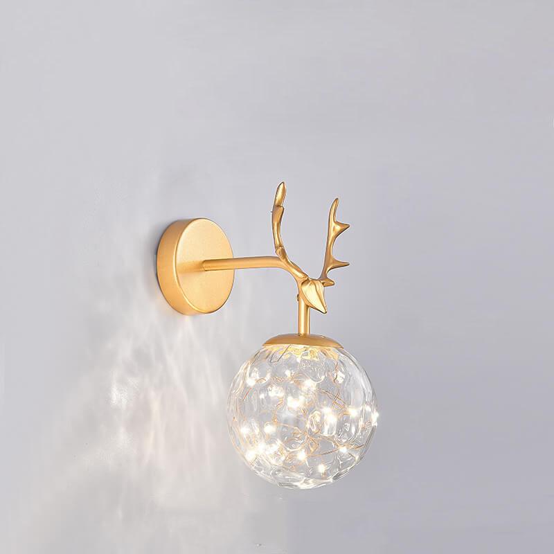 Antler Glass Ball Wall Lamp