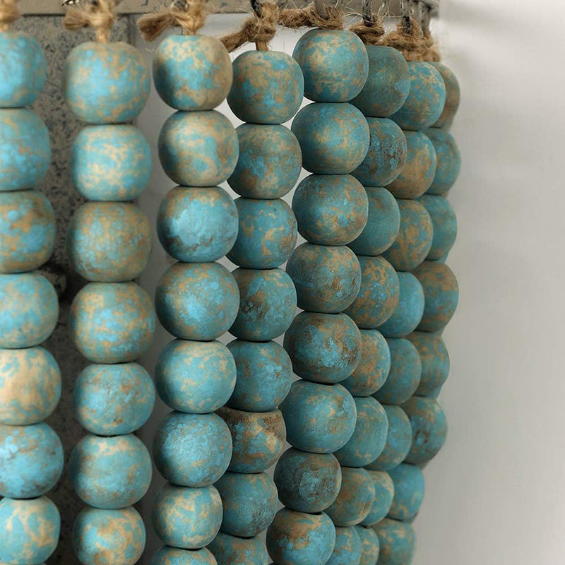 Solid Wood Iron Beaded Wall Lamp