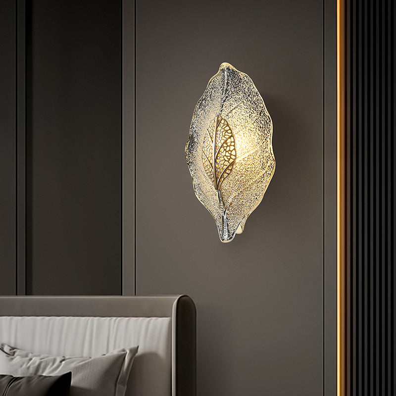 Aluminum Carbon Steel Leaf 3-Light Wall Lamp