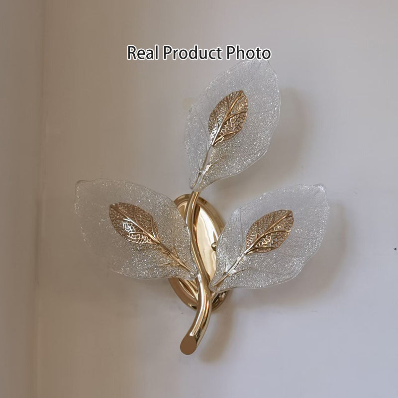 Aluminum Carbon Steel Leaf 3-Light Wall Lamp