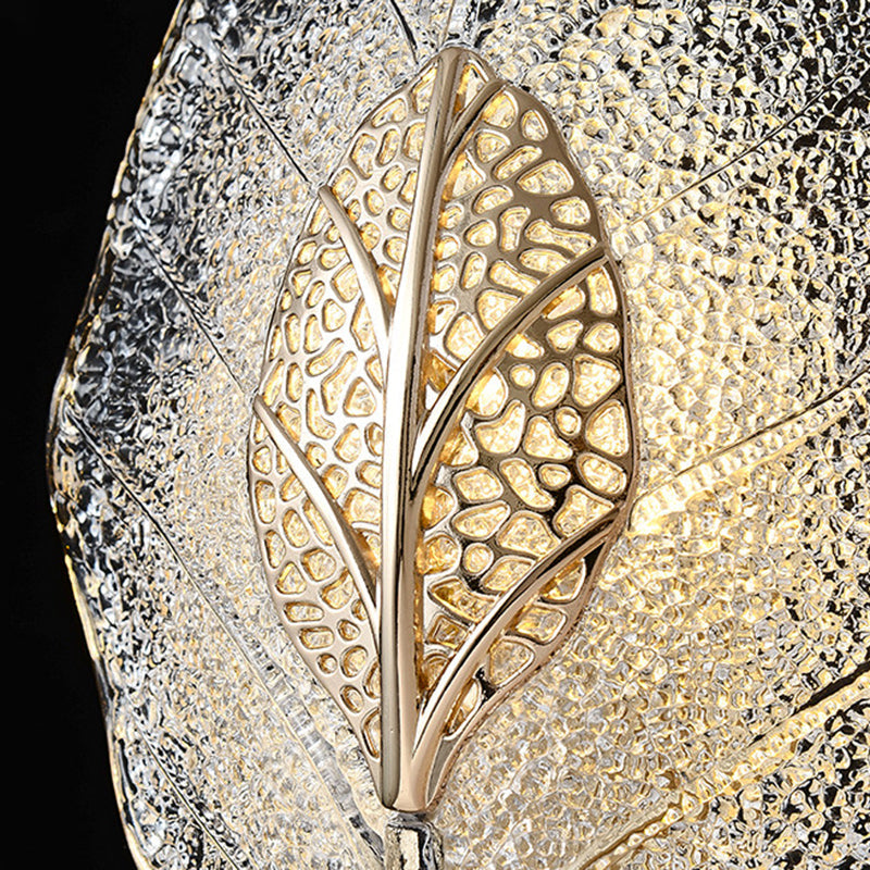 Aluminum Carbon Steel Leaf 3-Light Wall Lamp
