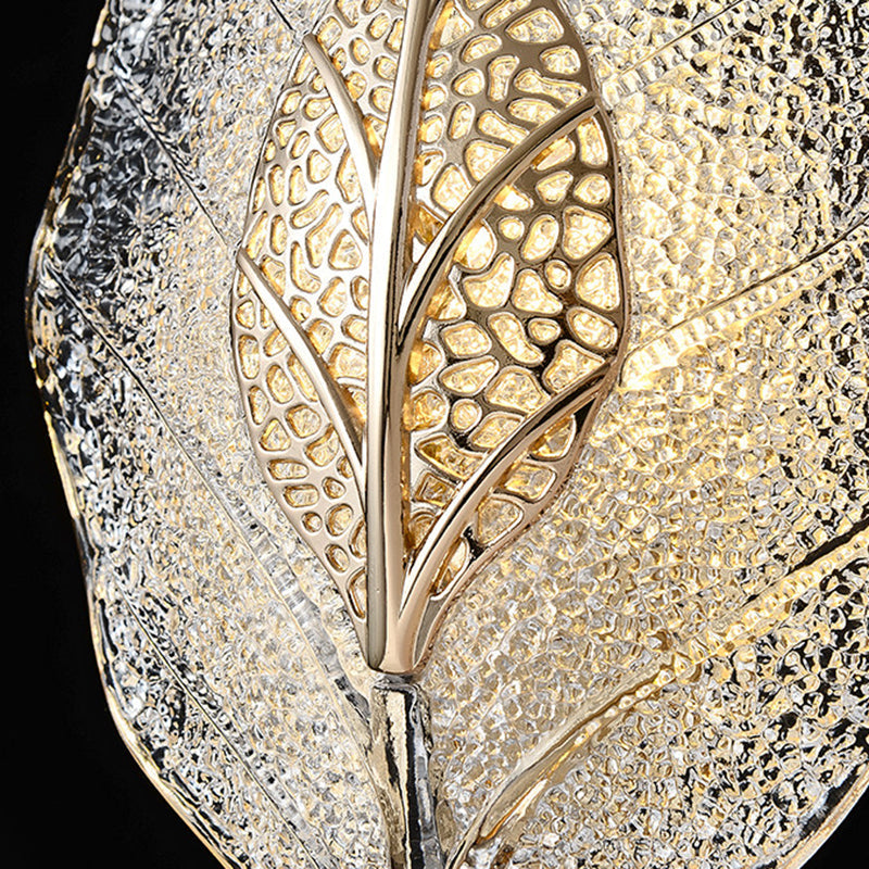 Aluminum Carbon Steel Leaf 3-Light Wall Lamp