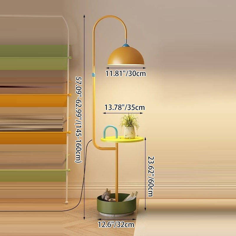 Dome Iron Marble 2/3-Tier Floor Lamp