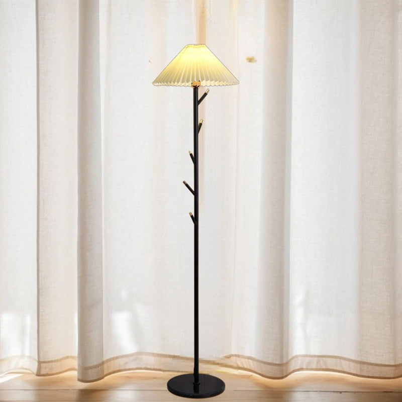 Umbrella Iron PVC Fabric Floor Lamp