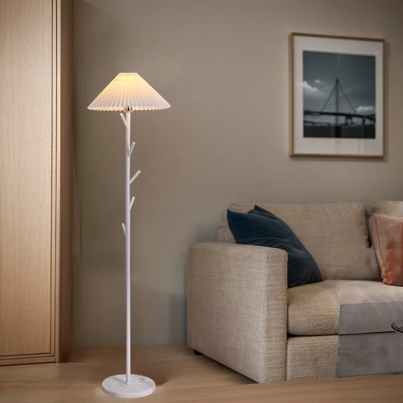 Umbrella Iron PVC Fabric Floor Lamp
