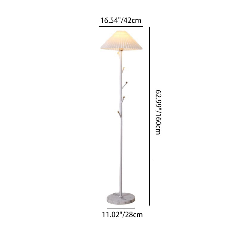 Umbrella Iron PVC Fabric Floor Lamp