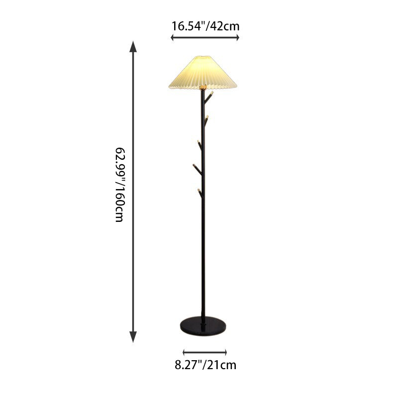 Umbrella Iron PVC Fabric Floor Lamp