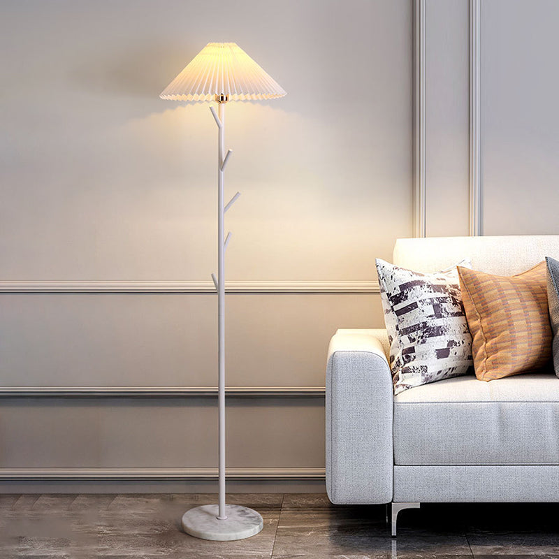 Umbrella Iron PVC Fabric Floor Lamp