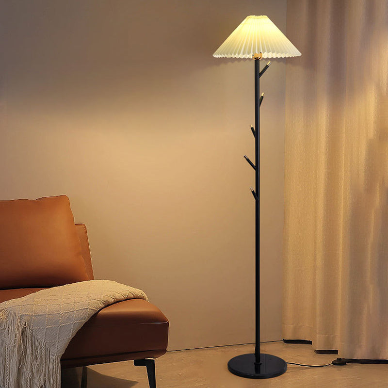 Umbrella Iron PVC Fabric Floor Lamp