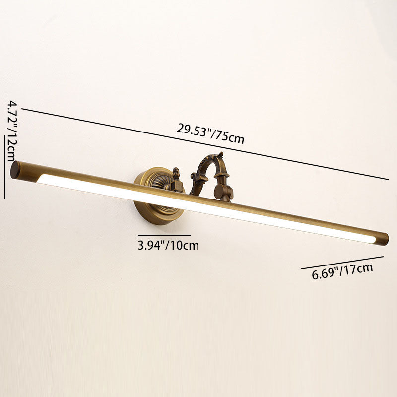 Long Copper PC Vanity Wall Lamp