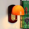 Wooden Glass Mushroom Bedroom Wall Lamp