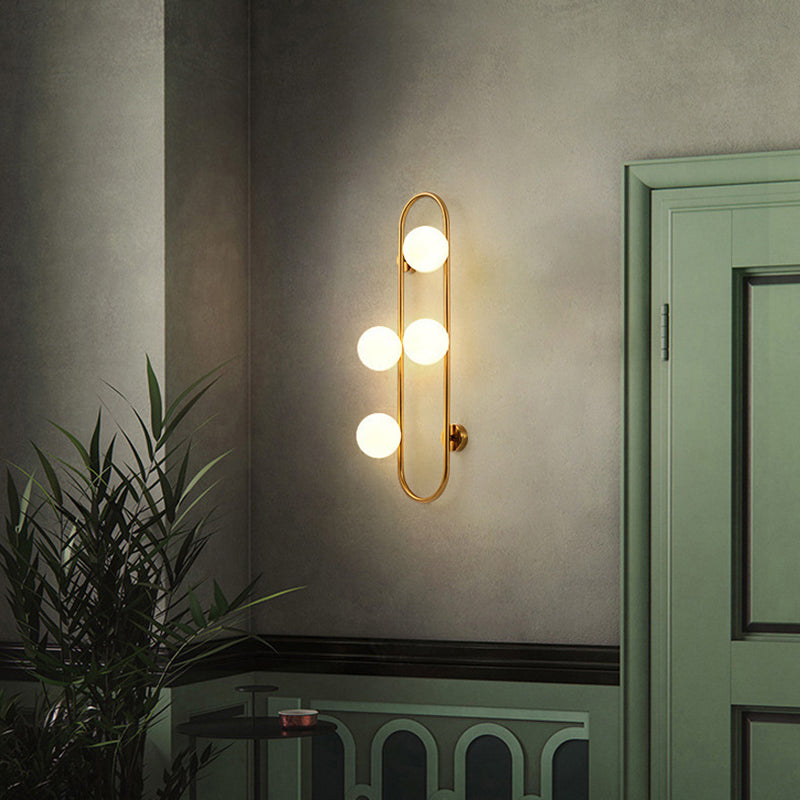 Geometric Lines Iron Glass 2-Light Wall Lamp