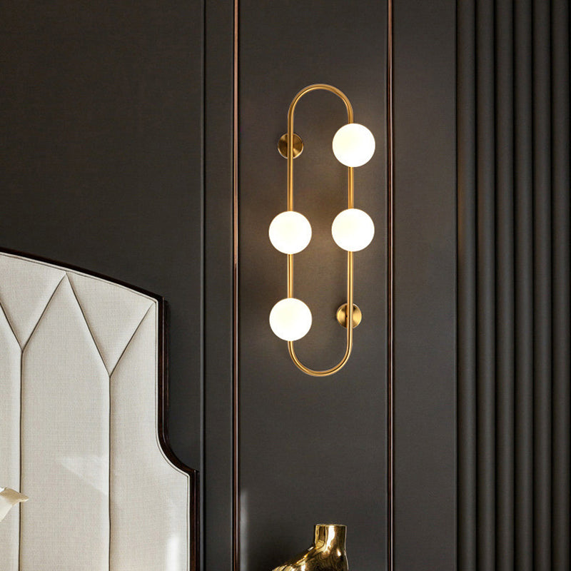 Geometric Lines Iron Glass 2-Light Wall Lamp