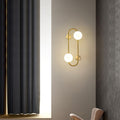 Geometric Lines Iron Glass 2-Light Wall Lamp