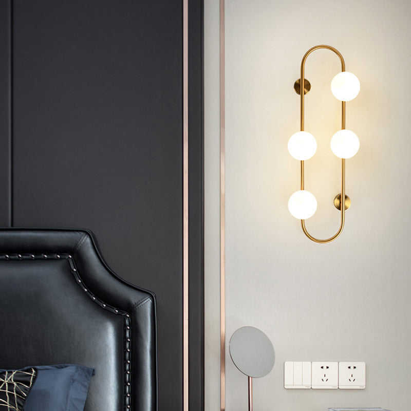 Geometric Lines Iron Glass 2-Light Wall Lamp