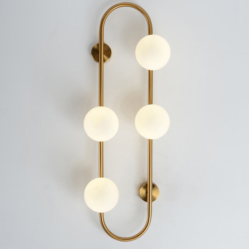 Geometric Lines Iron Glass 2-Light Wall Lamp