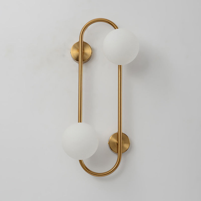 Geometric Lines Iron Glass 2-Light Wall Lamp