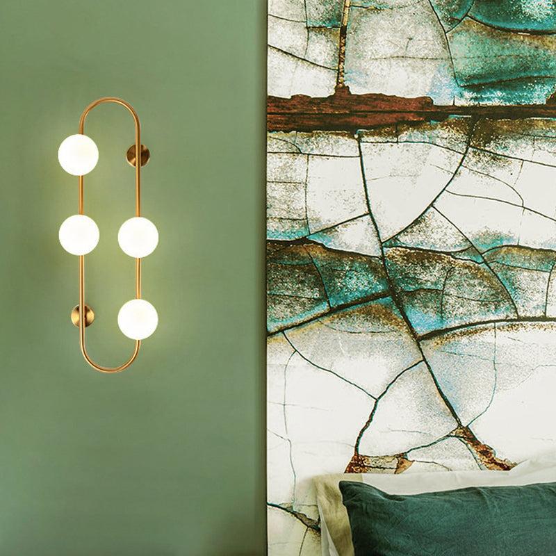 Geometric Lines Iron Glass 2-Light Wall Lamp