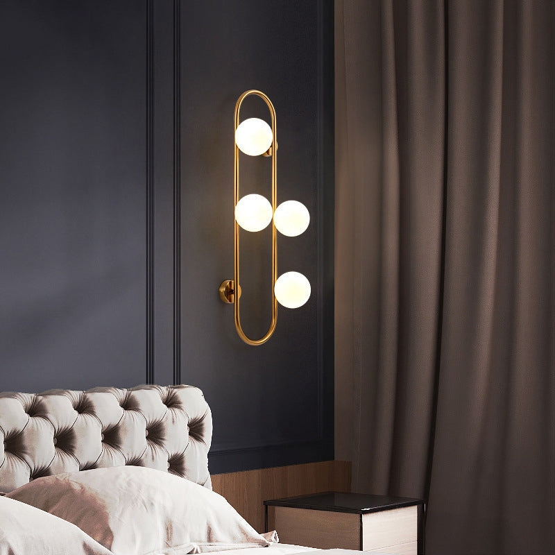Geometric Lines Iron Glass 2-Light Wall Lamp