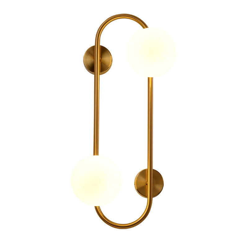 Geometric Lines Iron Glass 2-Light Wall Lamp