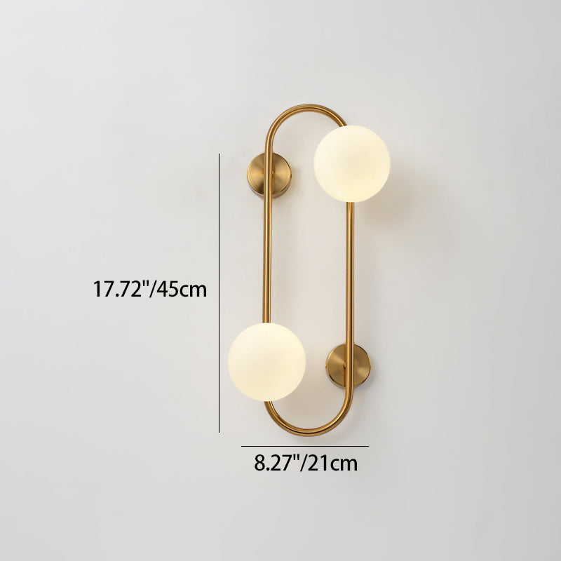 Geometric Lines Iron Glass 2-Light Wall Lamp