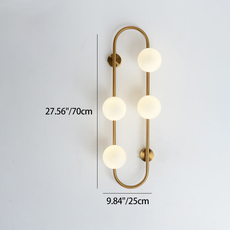 Geometric Lines Iron Glass 2-Light Wall Lamp