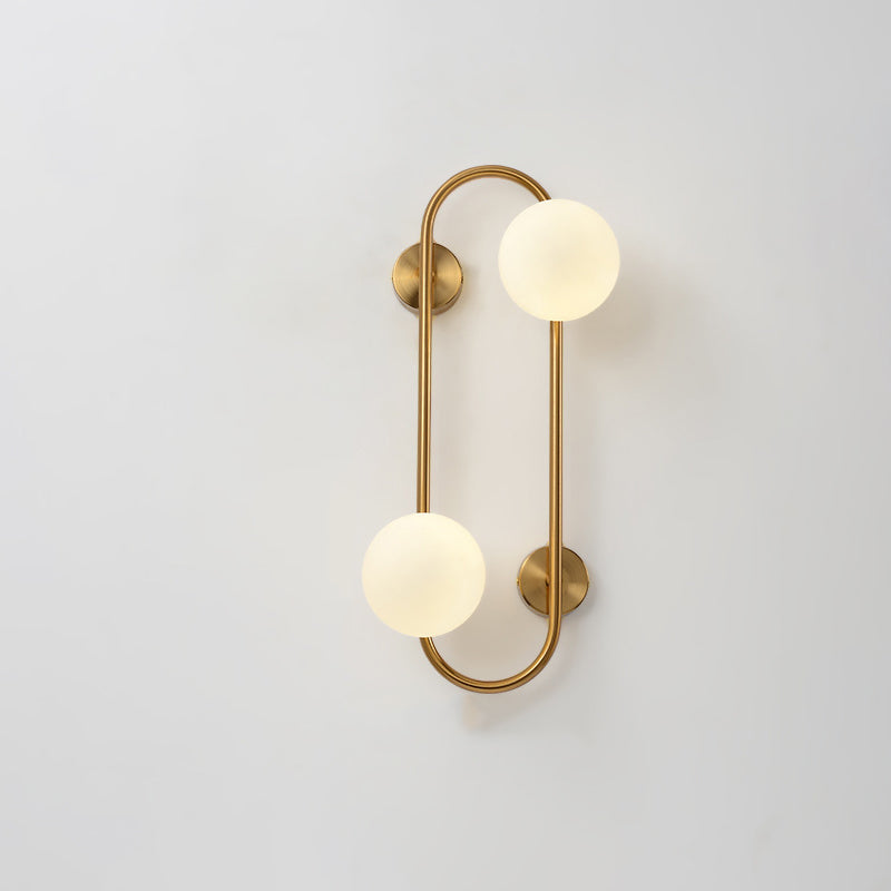 Geometric Lines Iron Glass 2-Light Wall Lamp