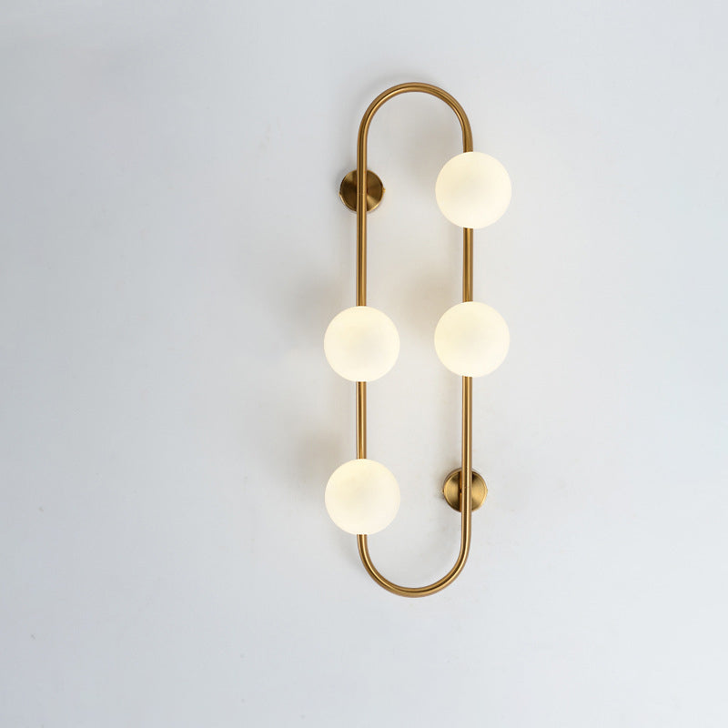 Geometric Lines Iron Glass 2-Light Wall Lamp