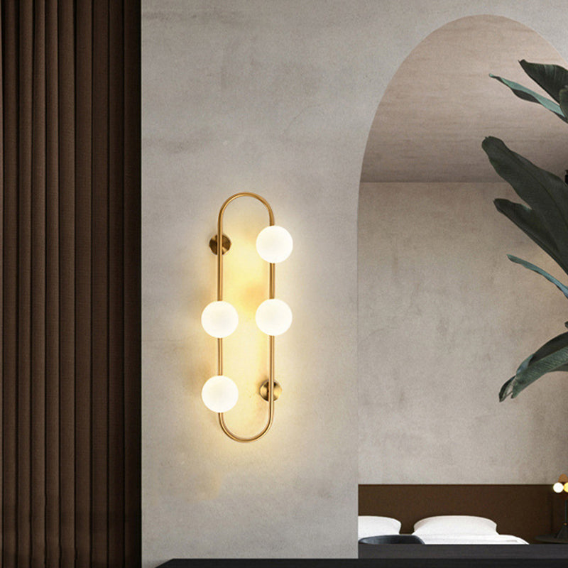 Geometric Lines Iron Glass 2-Light Wall Lamp