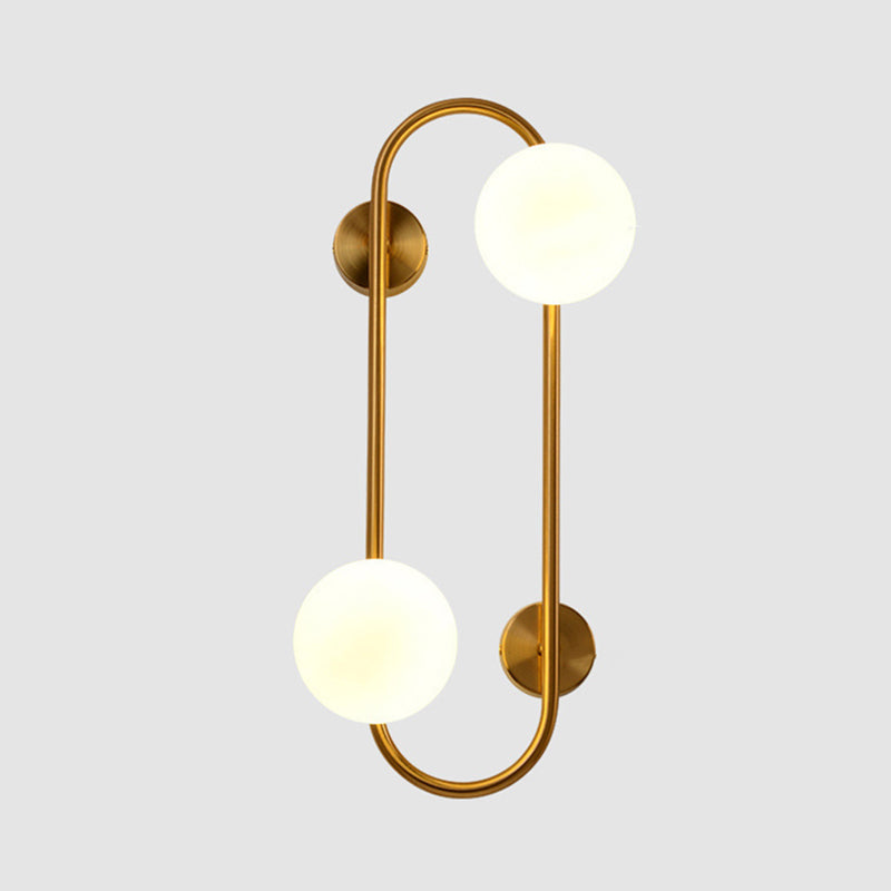 Geometric Lines Iron Glass 2-Light Wall Lamp
