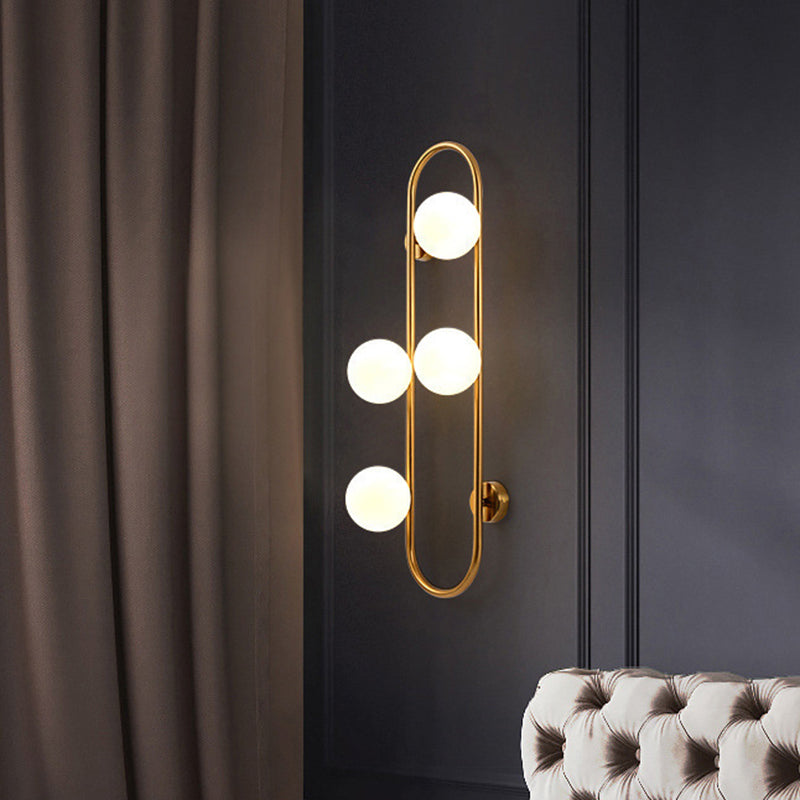 Geometric Lines Iron Glass 2-Light Wall Lamp