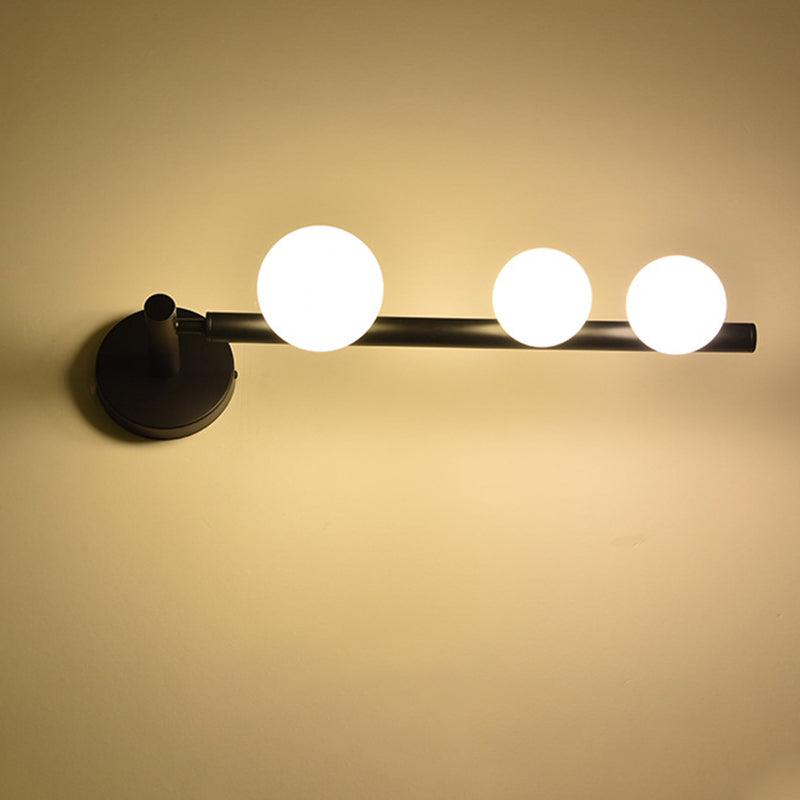 Linear Metal Iron Glass 3-Light Wall Lamp