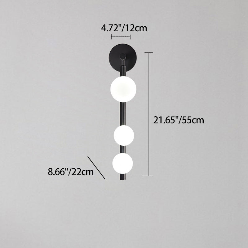 Linear Metal Iron Glass 3-Light Wall Lamp