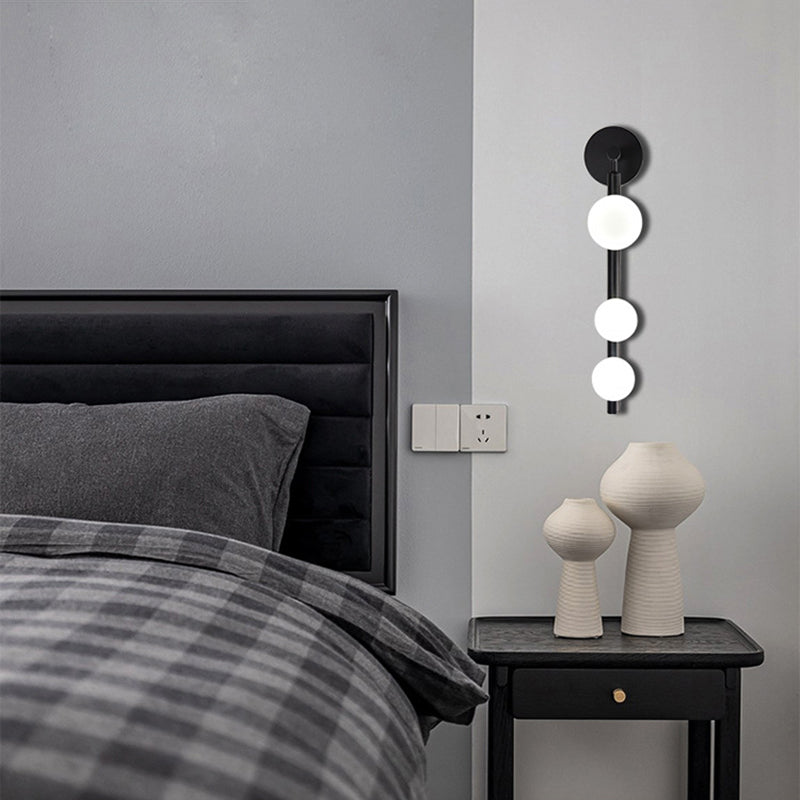 Linear Metal Iron Glass 3-Light Wall Lamp