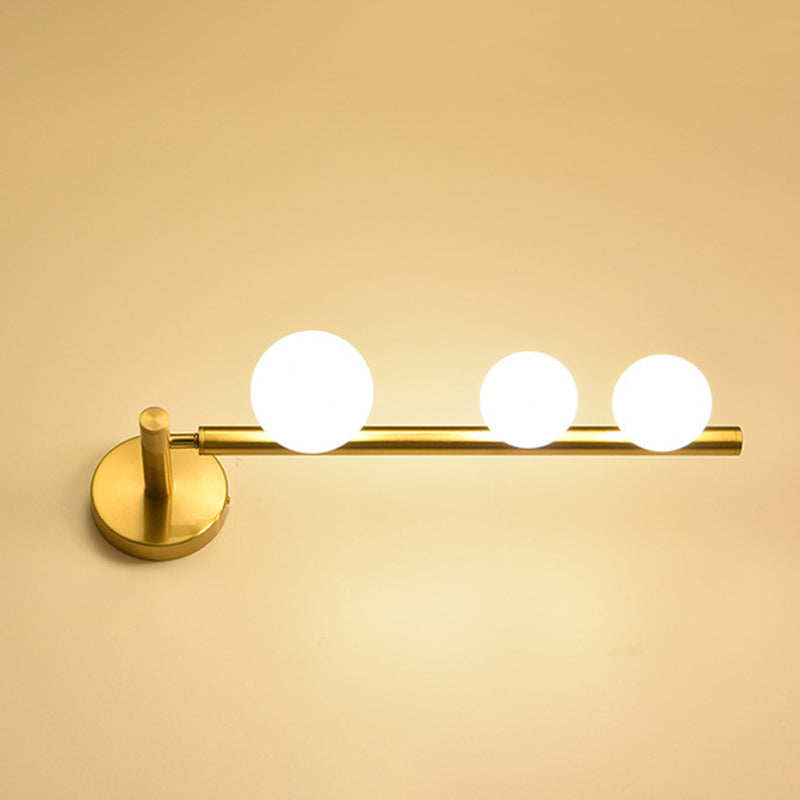 Linear Metal Iron Glass 3-Light Wall Lamp