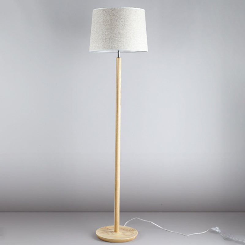 Cylindrical Ash Iron Fabric Floor Lamp