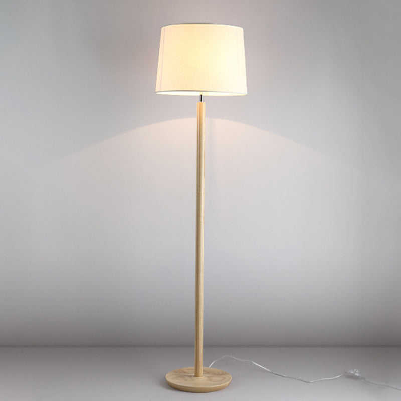 Cylindrical Ash Iron Fabric Floor Lamp