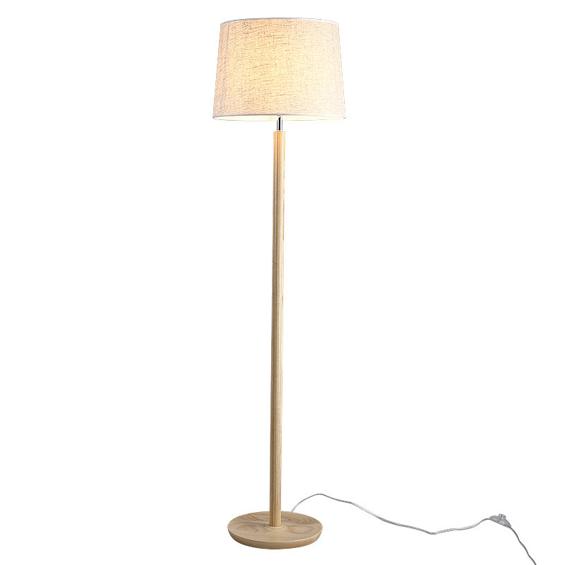 Cylindrical Ash Iron Fabric Floor Lamp