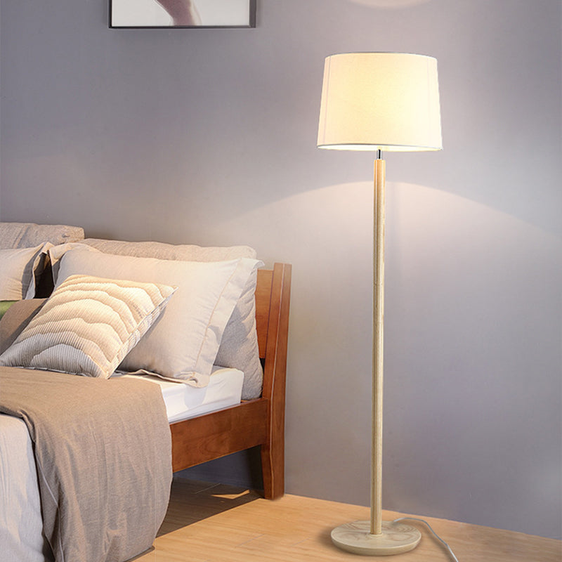 Cylindrical Ash Iron Fabric Floor Lamp