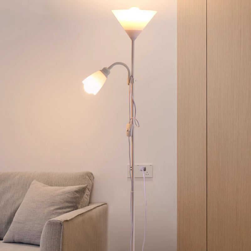 Inverted Triangle Iron Silicone 2-Light Floor Lamp