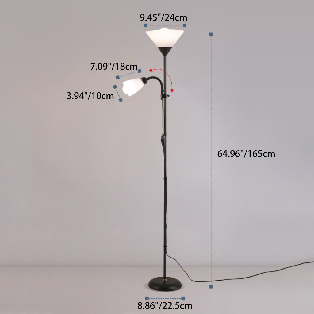 Inverted Triangle Iron Silicone 2-Light Floor Lamp