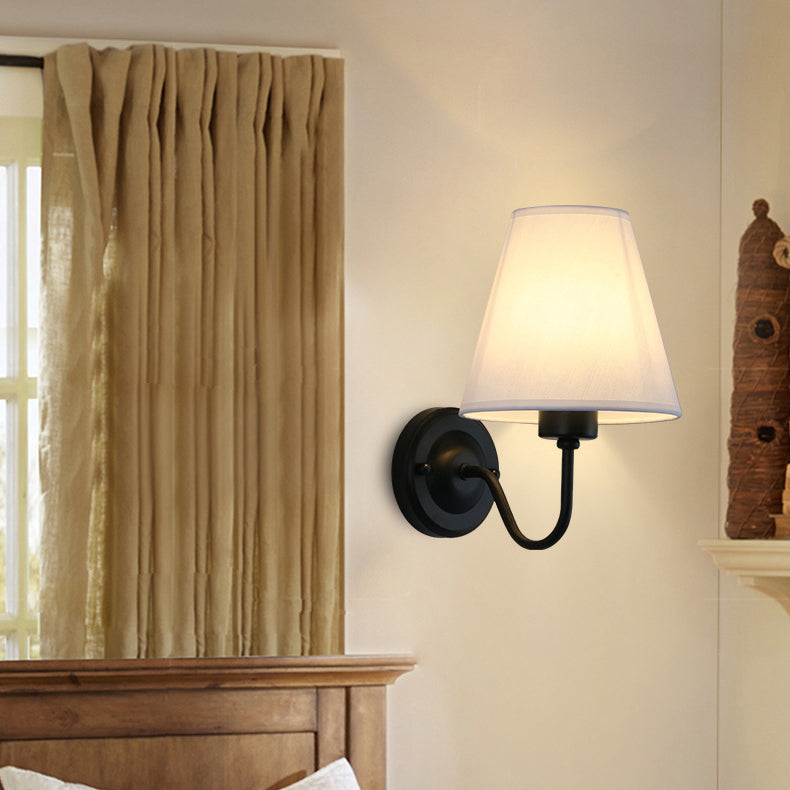 Dome Conical Iron Fabric Wall Lamp