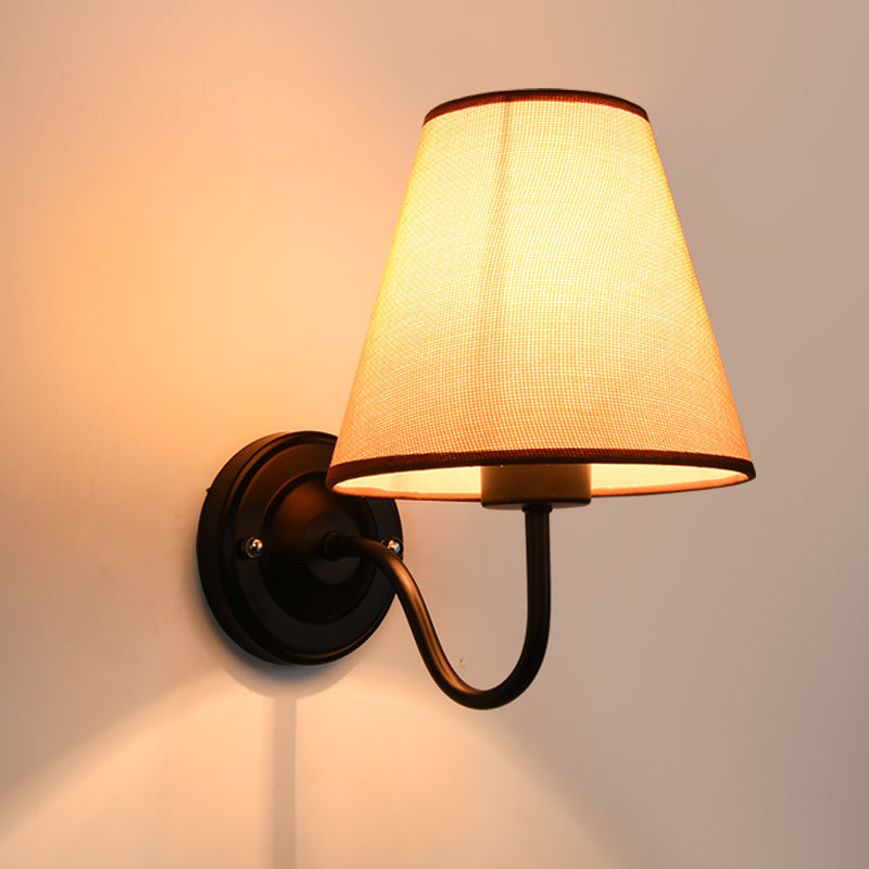 Dome Conical Iron Fabric Wall Lamp