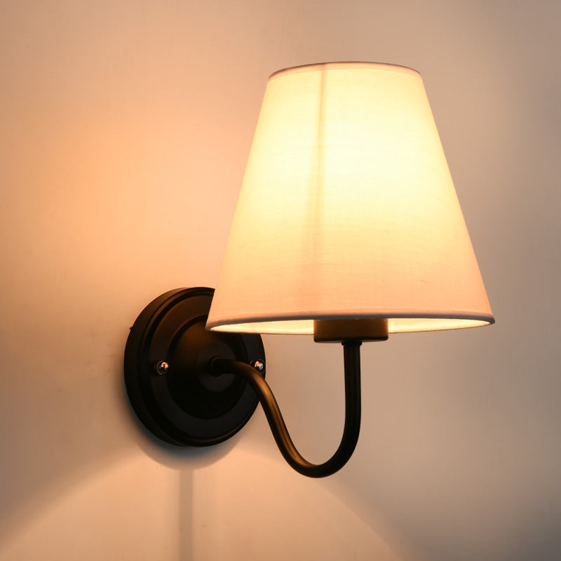Dome Conical Iron Fabric Wall Lamp