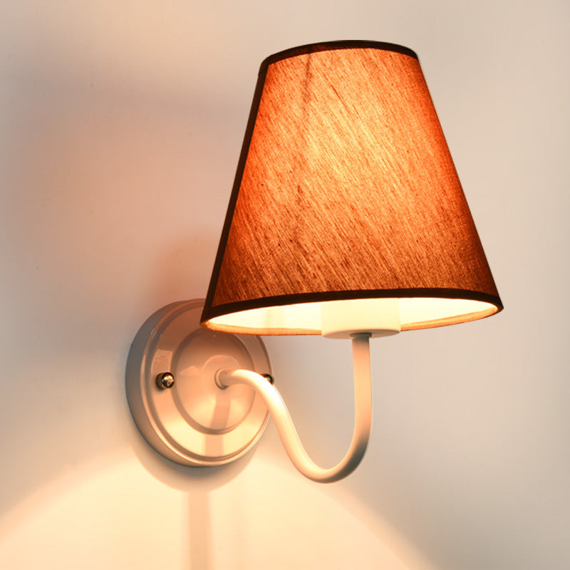 Dome Conical Iron Fabric Wall Lamp