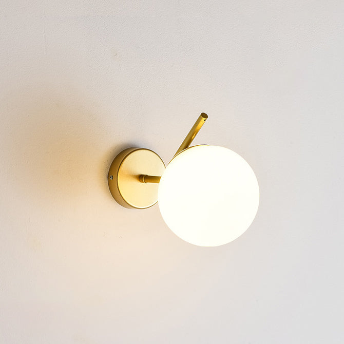 Spherical Iron Glass Bedroom Wall Lamp