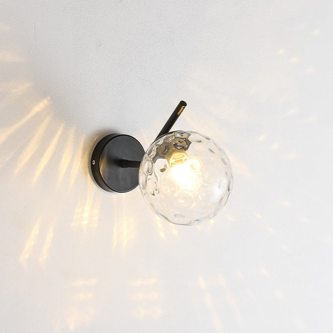 Spherical Iron Glass Bedroom Wall Lamp
